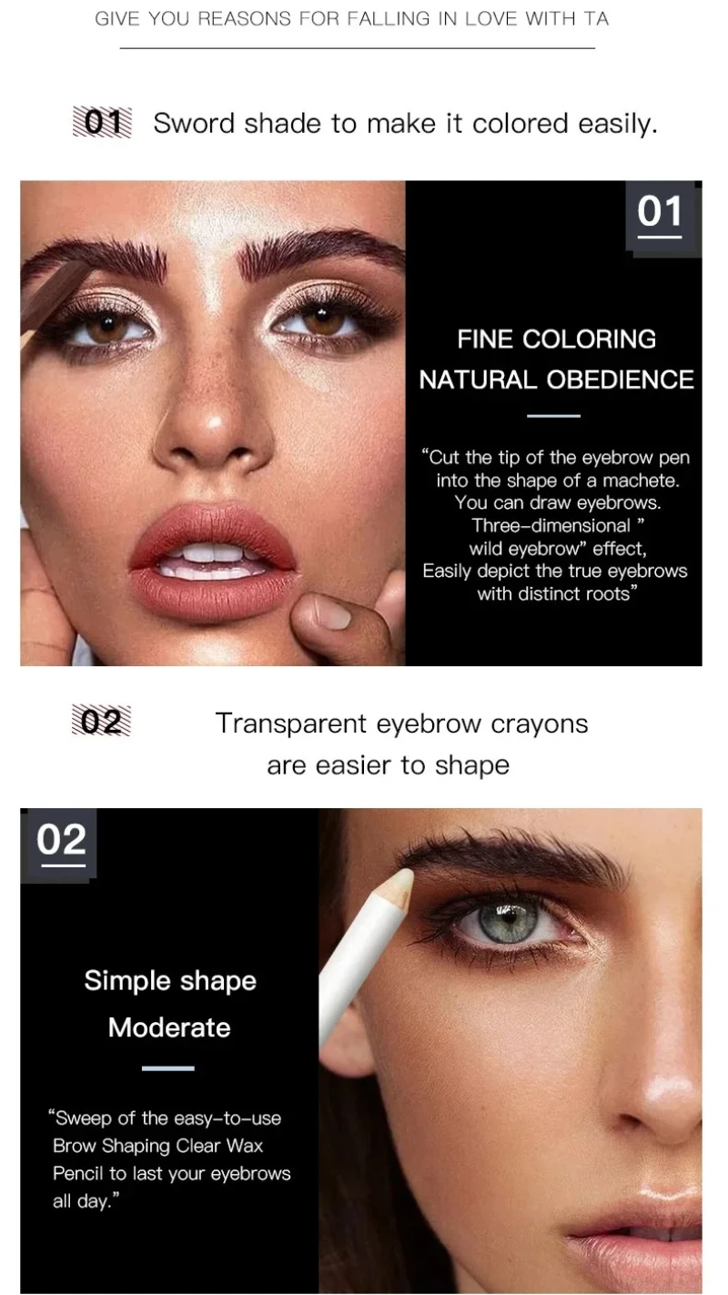 Envío Gratis, juego de lápices de cejas de Gel con estilo 3D, combinación de maquillaje 2 en 1, potenciador de cejas Natural, Kit de Geles, cosméticos