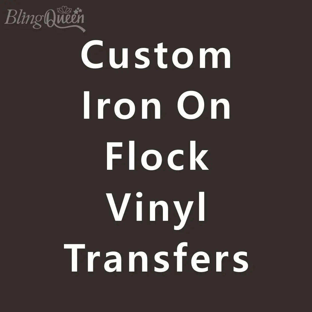 

BlingQueen Custom Hot Fix Iron On Flock Heat Transfer Vinyl Stickers Korean Quality