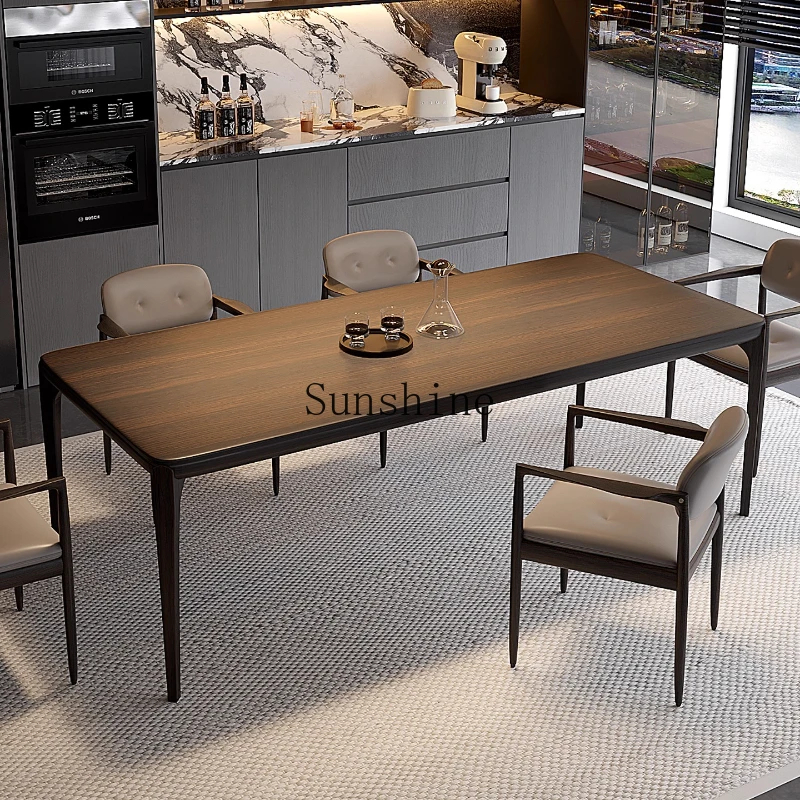 

Italian minimalist solid wood dining table household small apartment rectangular, modern simplicity light luxury high sense