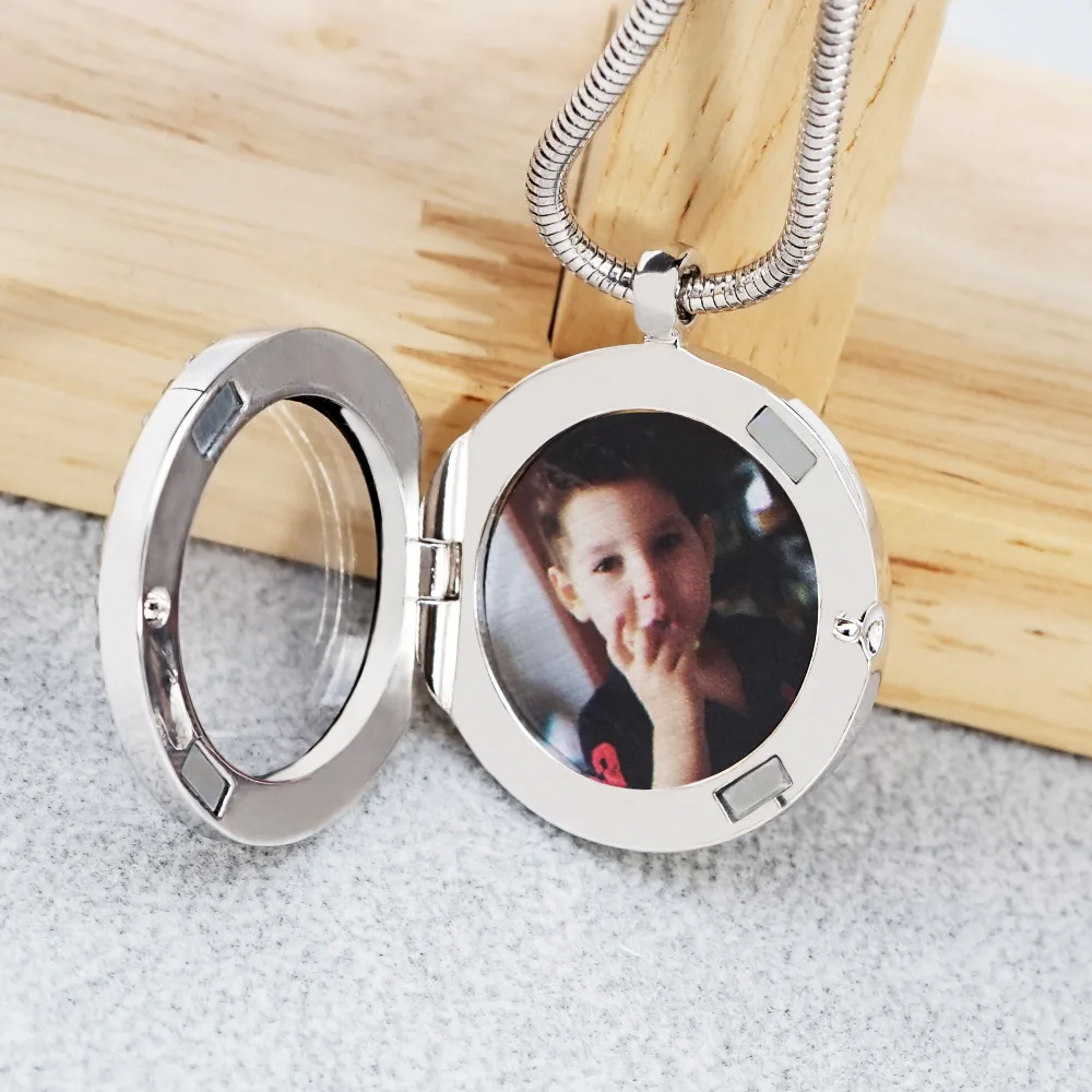 Personalized Photo Neckalce Frame Memorial Customized Colorful Photos Necklace Stainless Steel Pendant Necklace Jewlery Gift
