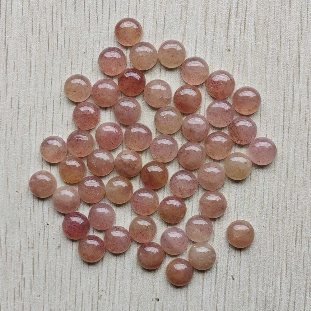 

Fashion Natural strawberry stone round cab cabochon beads 10mm for jewelry Accessories making wholesale 50pcs/lot free shipping