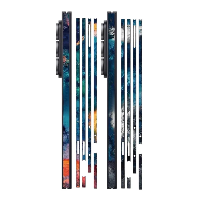 2PCS Colorful Skin Phone Sides Sticker Frame Film For SAMSUNG Z Fold8 Ultra 8 7 6 5 4Matte Edge For Galaxy Z Fold 3 2 5G