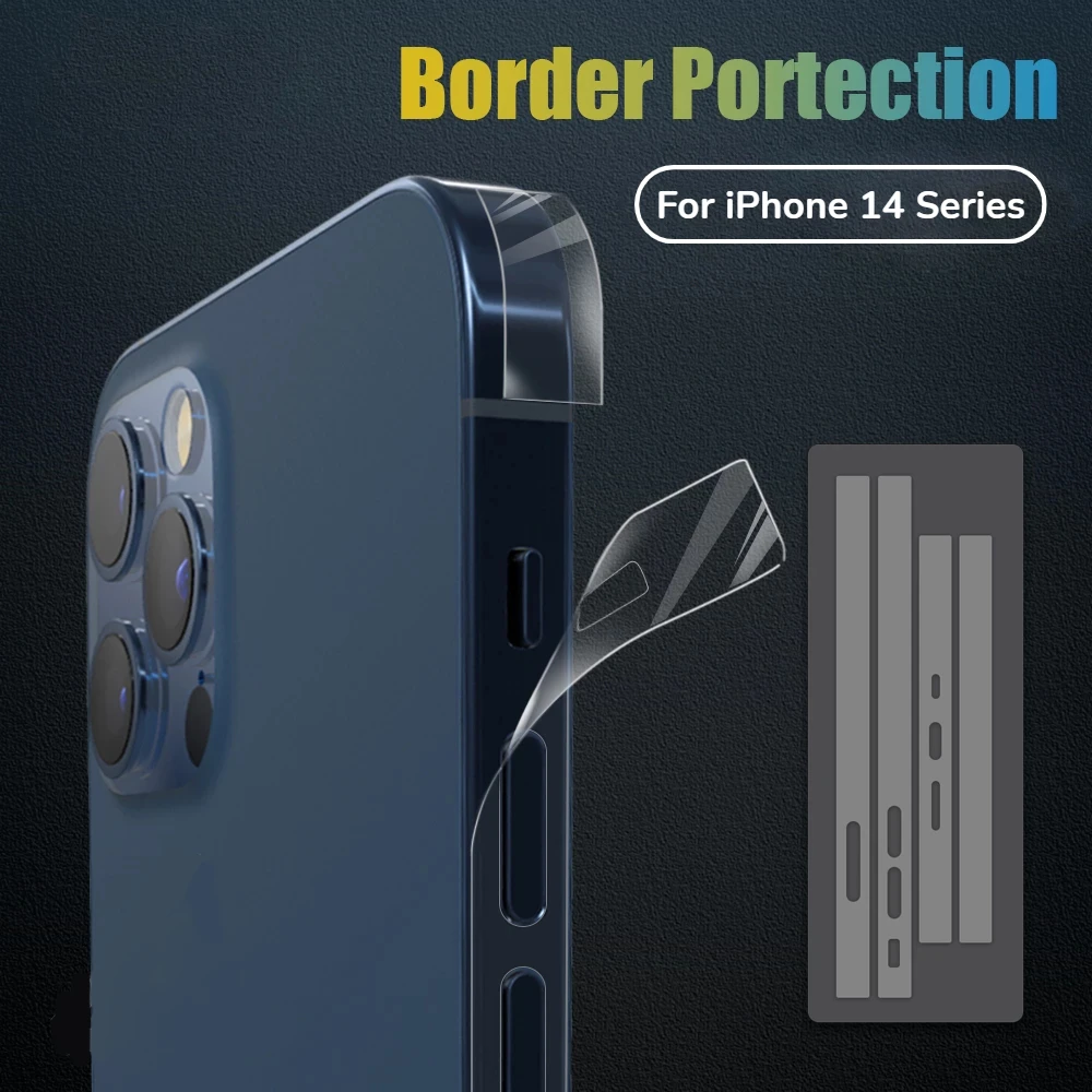 For Apple iPhone 14 Plus Pro MAX Phone Frame Clear Soft Film Stickers Anti Scratch Border Protection Side Hydrogel Films