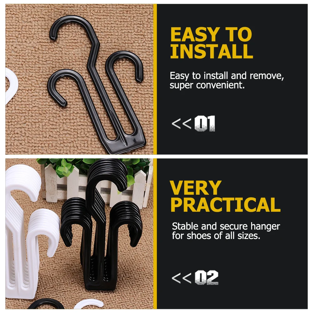 

24 Pcs Dry Shoe Rack Double Hooks Hanger Shoes Slipper for Drying Plastic Racks