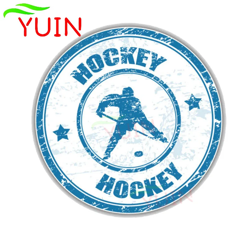 

Hockey Grunge Rubber Stamp Car Sticker Creative Motorcycle Auto Accessories PVC High Quality Graphic Decoration Decal 13*13cm