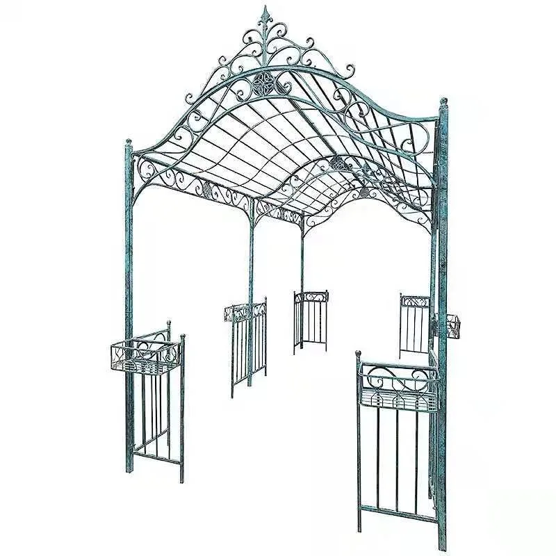 European retro old wrought iron outdoor rust-proof courtyard gazebo arch plant climbing vine frame garden flower stand