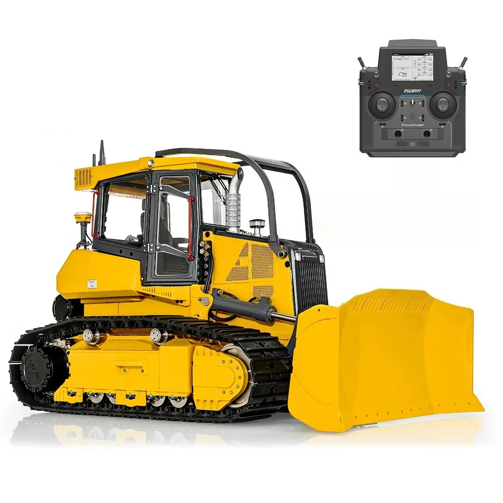 LESU 850K RC Bulldozer 1/14 Hydraulic RC Bulldozer Metal Model Crawler Bulldozer Engineering Machinery Remote Control Car Toy
