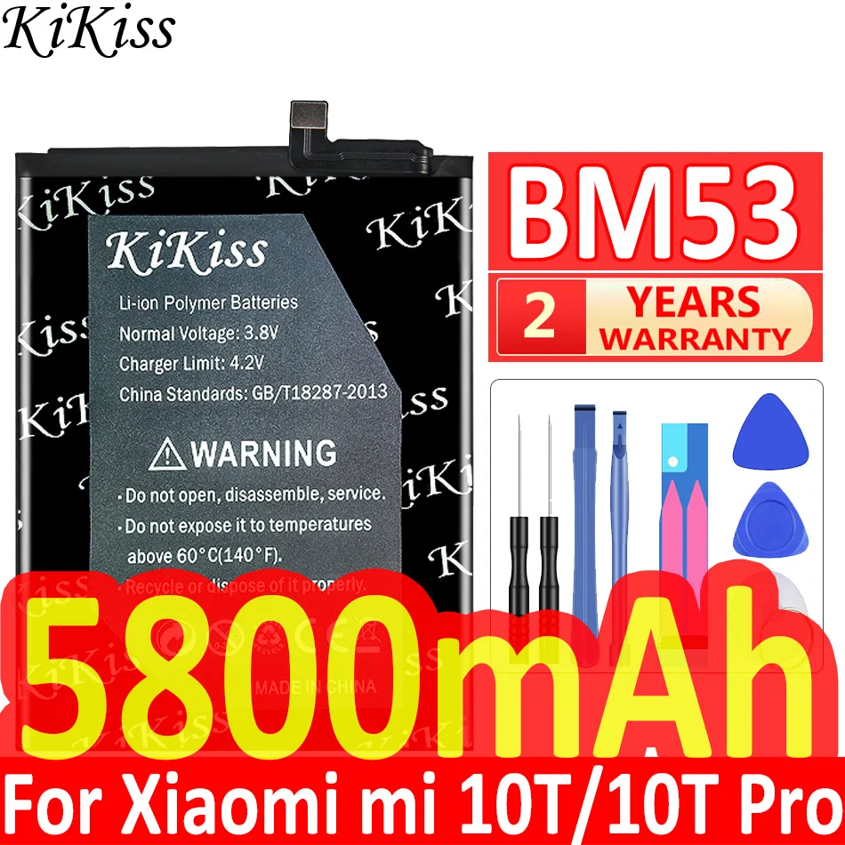 

For Xiao Mi 5800mAh Replacement Battery BM53 for Xiaomi 10T 10T Pro 10TPro Phone Smartphone Replacement BM 53 BM-53 Battery