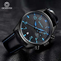 OCHSTIN New 2026 Business Light Luxury Pilot Series Men's Waterproof Watch Multifunction Quartz Movement Men's Quartz Watch