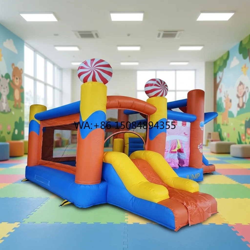 Outdoor Fun Bounce House  High Quality  Inflatable Bounce House with Slide Climbing Bounce Slide  Park