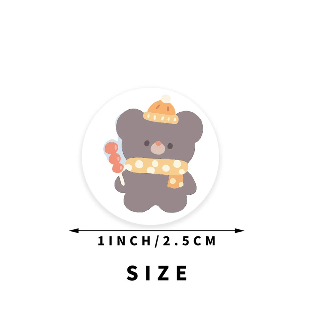 50-500pcs Cute Bear Thank You Sticker Children Sealing Labels Sticker For Gift Envelope Kid Gift Packaging Decorative Stickers