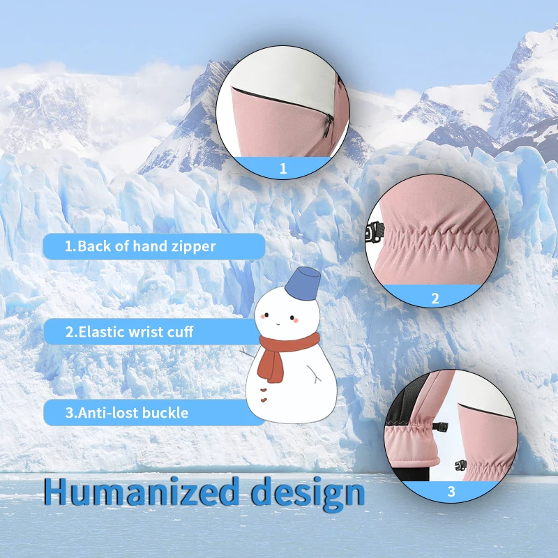 Winter Skiing Gloves Touch Screen Warm Camping Outdoor Sports Non-slip Gloves Windproof Cycling Gloves Men Women Fixed Size