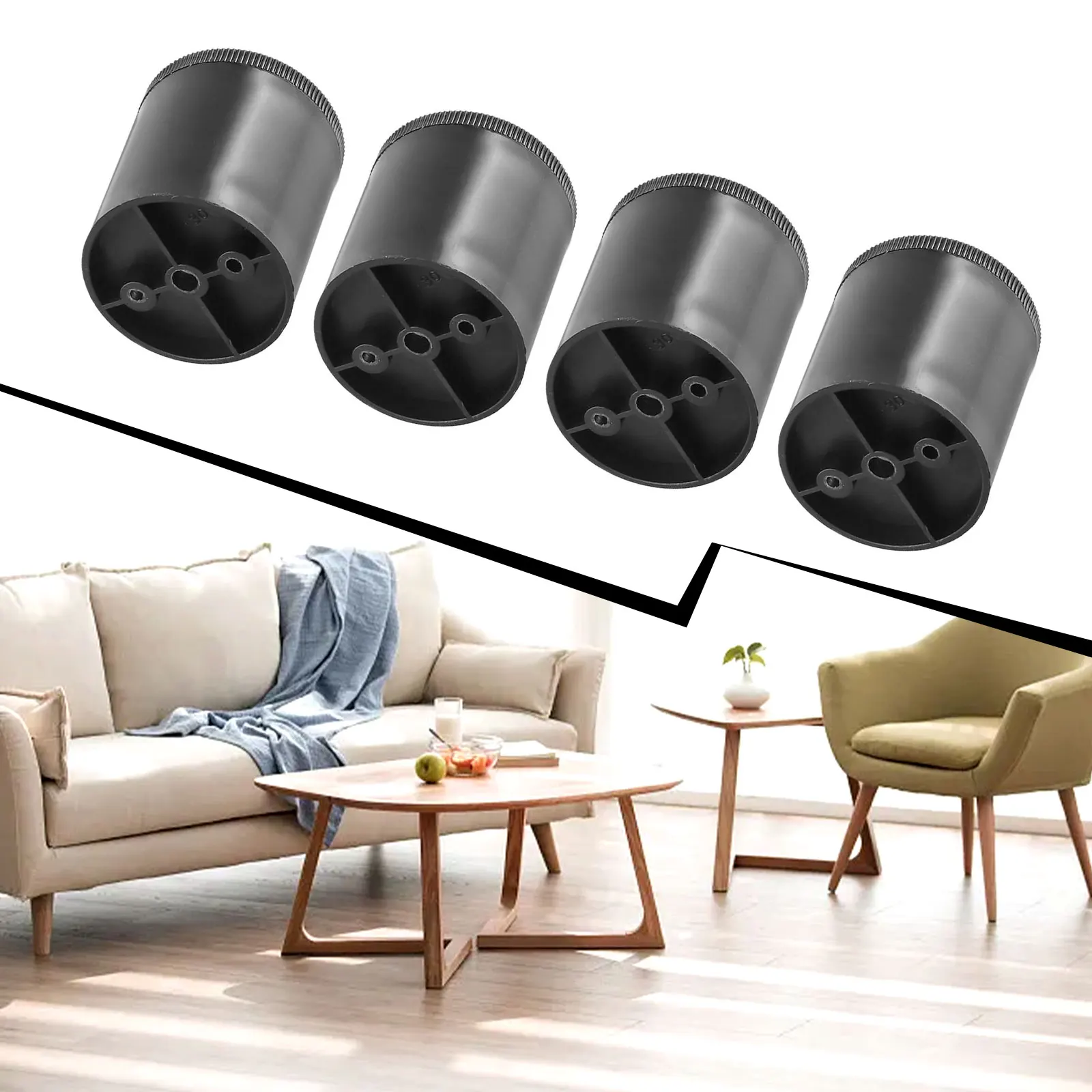 4Pcs Furniture Foot Cover Cap Set Round Height Couch Leg Cabinet Feet Plastic Adjustable Cabinet Table Legs Sofa-Feet Furniture