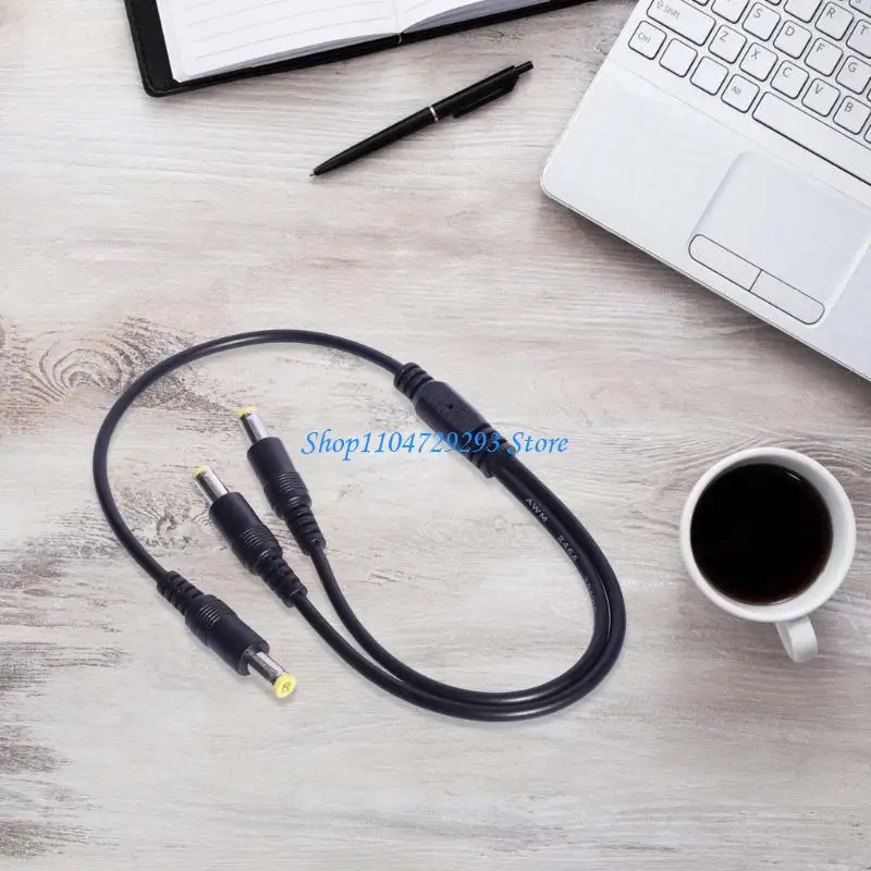 Y Splitter Cable 1 to 2 Way 5.5x2.5mm Power Extension Adapter Cable for Camera