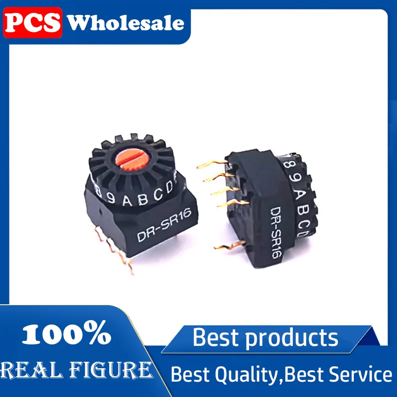DR-SR16P rotary switch digital key 0-F 16 position 4:1 pin encoder top adjustment 5pin
