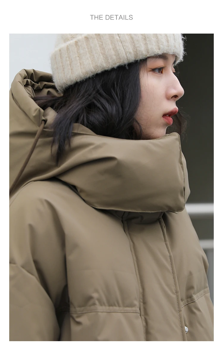 CHIC VEN Women Down Coat Solid Warm Down Jacket New 90 White Duck Down Windproof Hooded Female Overcoat Winter 2023