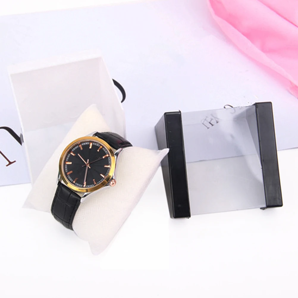 1pc random color  wrist watch box 78*78mm plastic earring display storage holder jewelry case