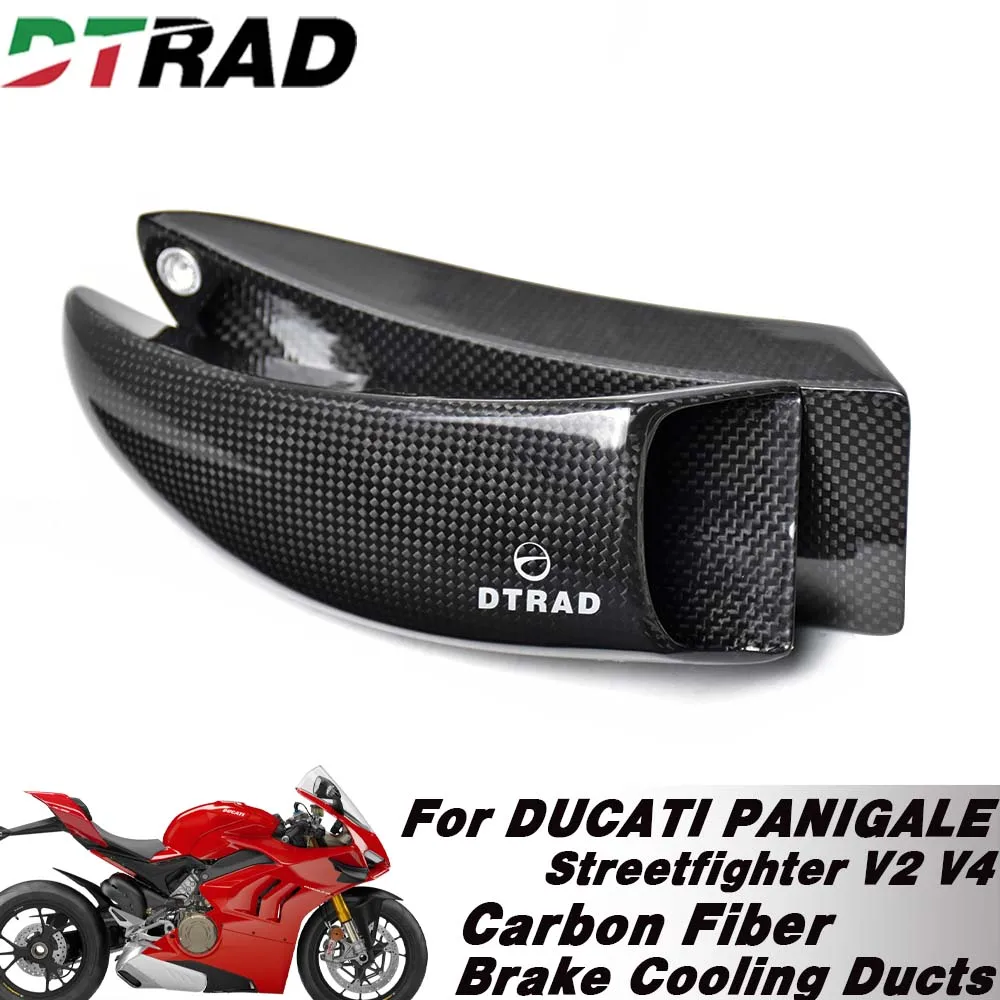 

New 2024 For DUCATI Streetfighter PANIGALE V4 V2 2024 Carbon Fiber Racing Front Brake Disc Cooling Air Ducts Guide Radiator