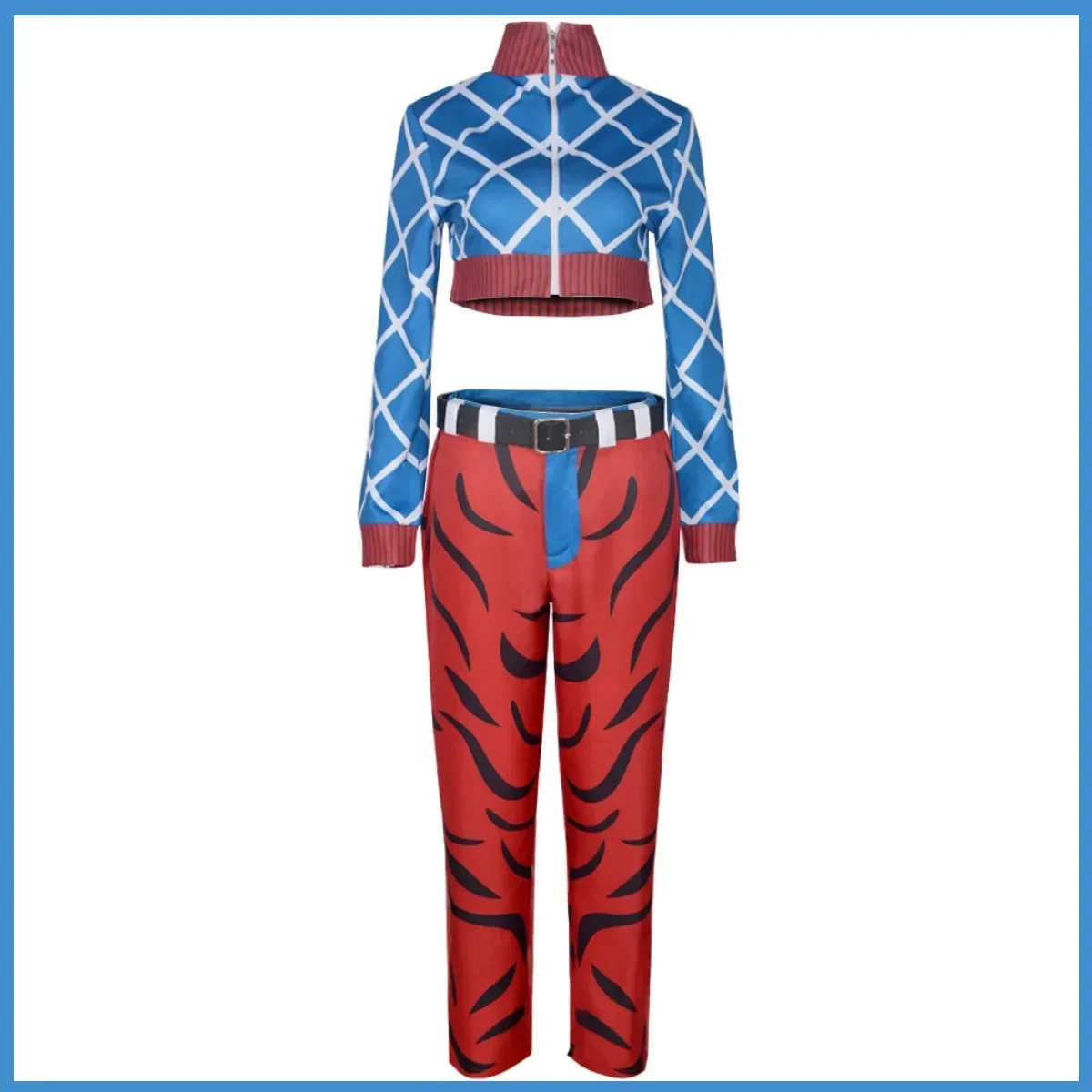 Anime JOJO's Bizarre Adventure Golden Wind Guido Mista Cosplay Costume Stripe Tops Long Sleeved Uniform Man Halloween Party Suit