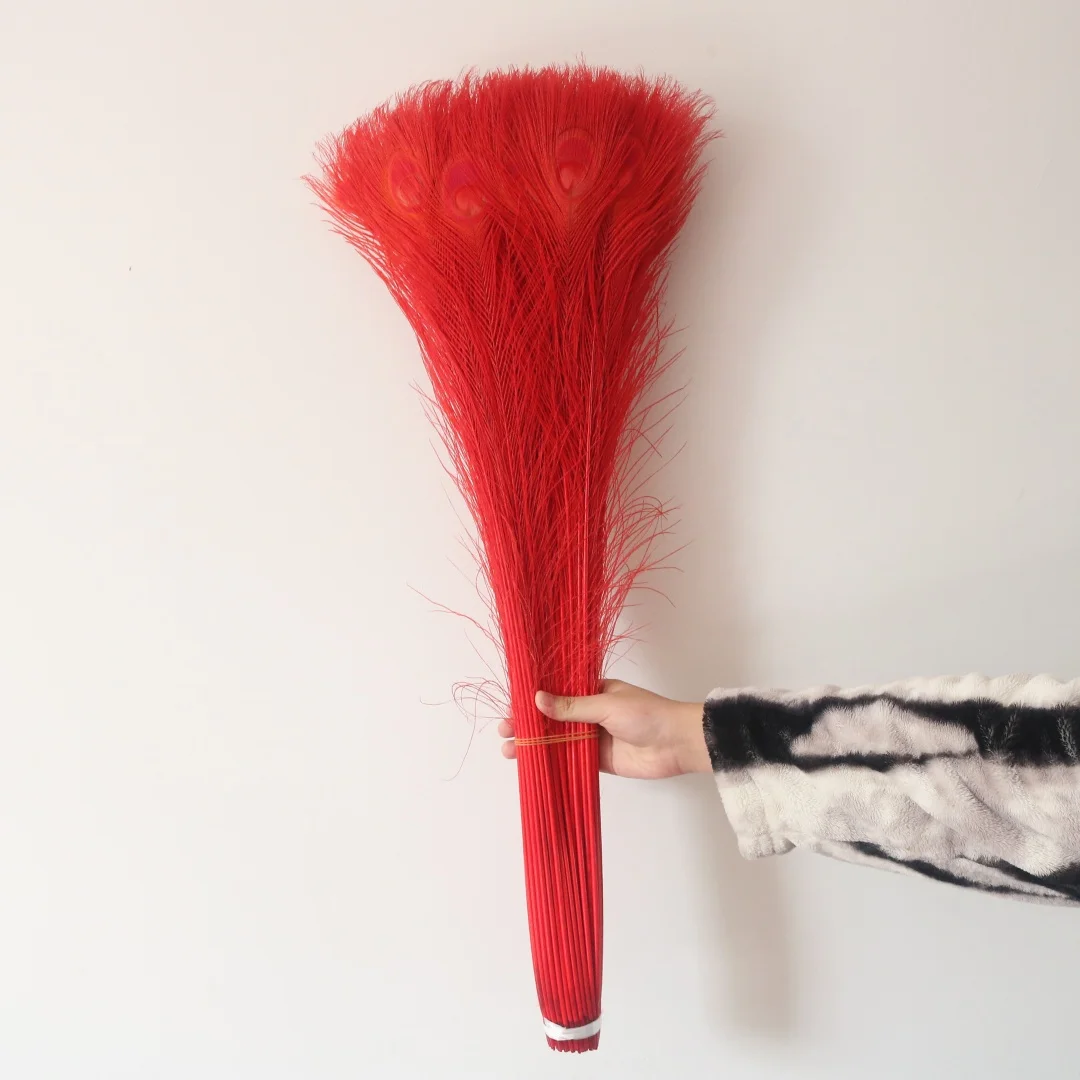 

100pcs Natural Red Peacock Feathers 70-80CM 28-32inch DIY Craft Bulk Supplies Wedding Decoration Carnival Party Plumes