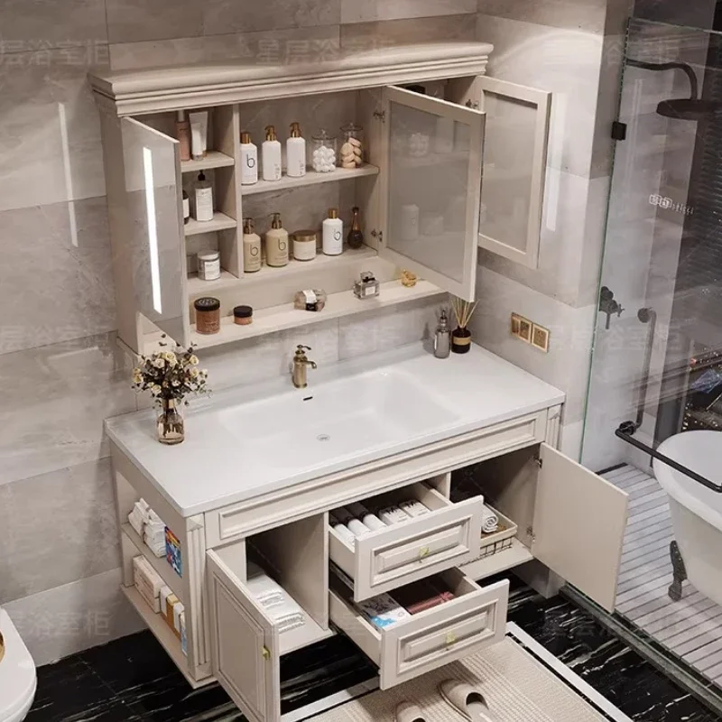 Storage Toilet Cupboard Organizer Mirror Skincare Display Partitions Cupboard Simple Desgin Quality Archivadores Hotel Furniture