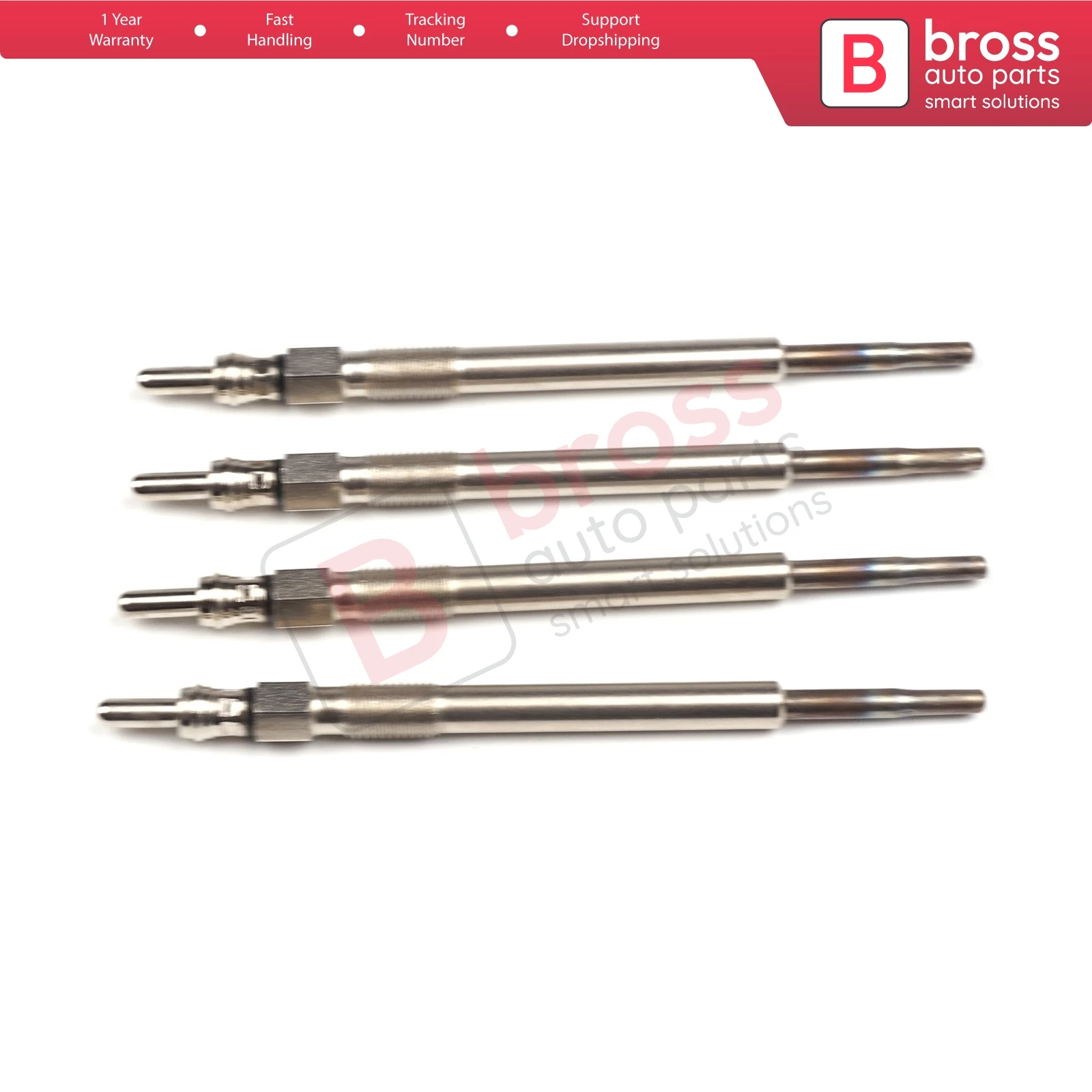 Bross Auto Parts BGP15-1 4 Pcs Heater Glow Plugs GX4119, 010027600 for Fiat Opel Suzuki Lancia Fast Shipment Ship From Turkey