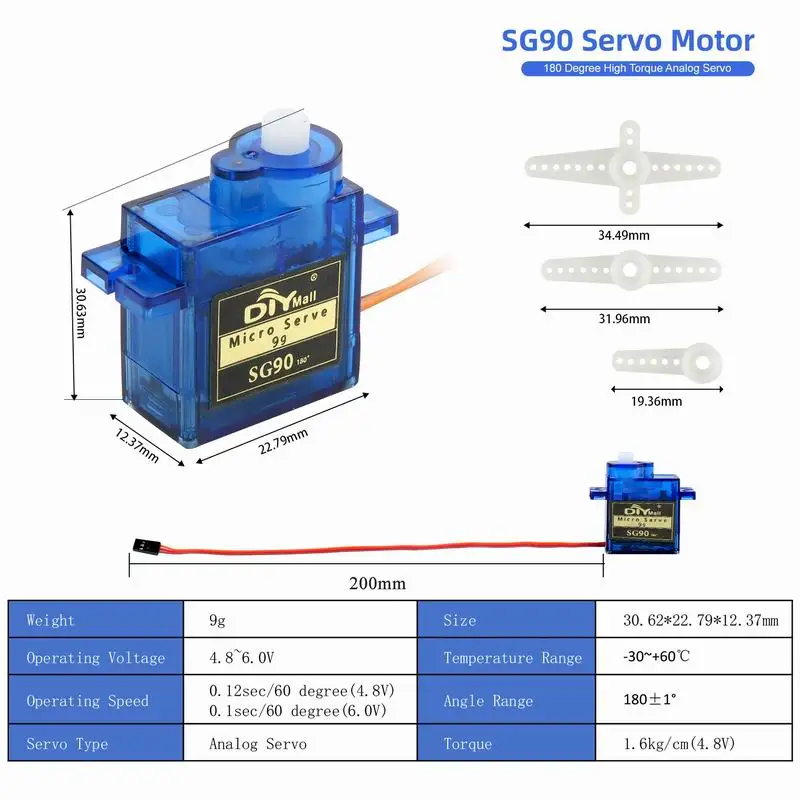 SG90 9G Mini Micro Servo Motor For Arduino RC Car Robot Helicopter Airplane Drone DIY Control Model Parts
