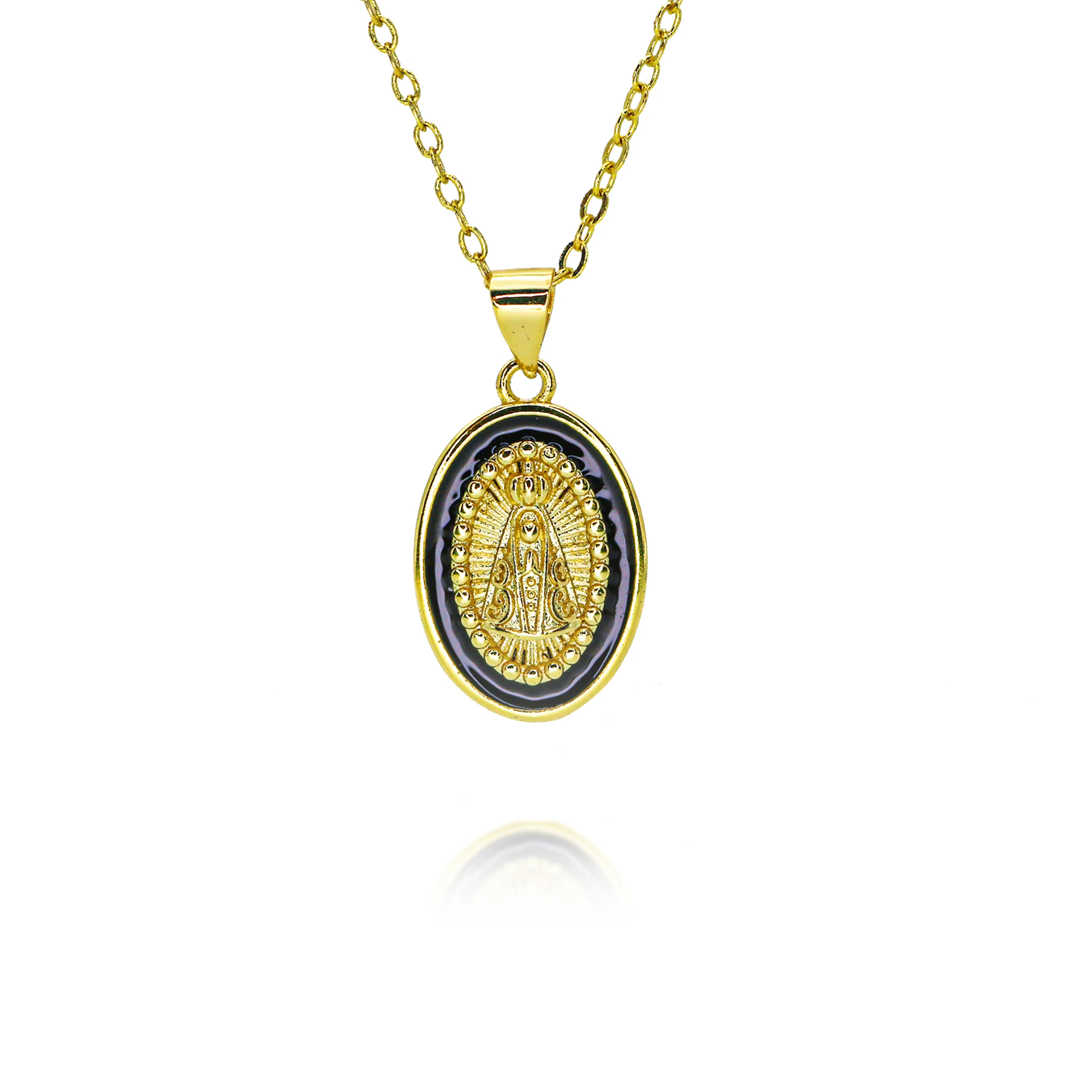 Enamel Our Lady of Saint John of the Lakes Charms Nuestra Señora de San Juan de los Lagos Necklace Catholic Pendant Jewelry Gift