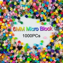 1000pcs 6*6mm Pixel Art Puzzle Micro Diamond Building Blocks DIY 3D Small Brick For Children's Toy Educational Kids