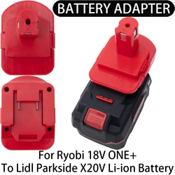 Adapter for Ryobi/Bosch/Hitachi 18V LI-ion tools convert to Lidl Parkside X20V Li-ion battery adapter power tool accessories