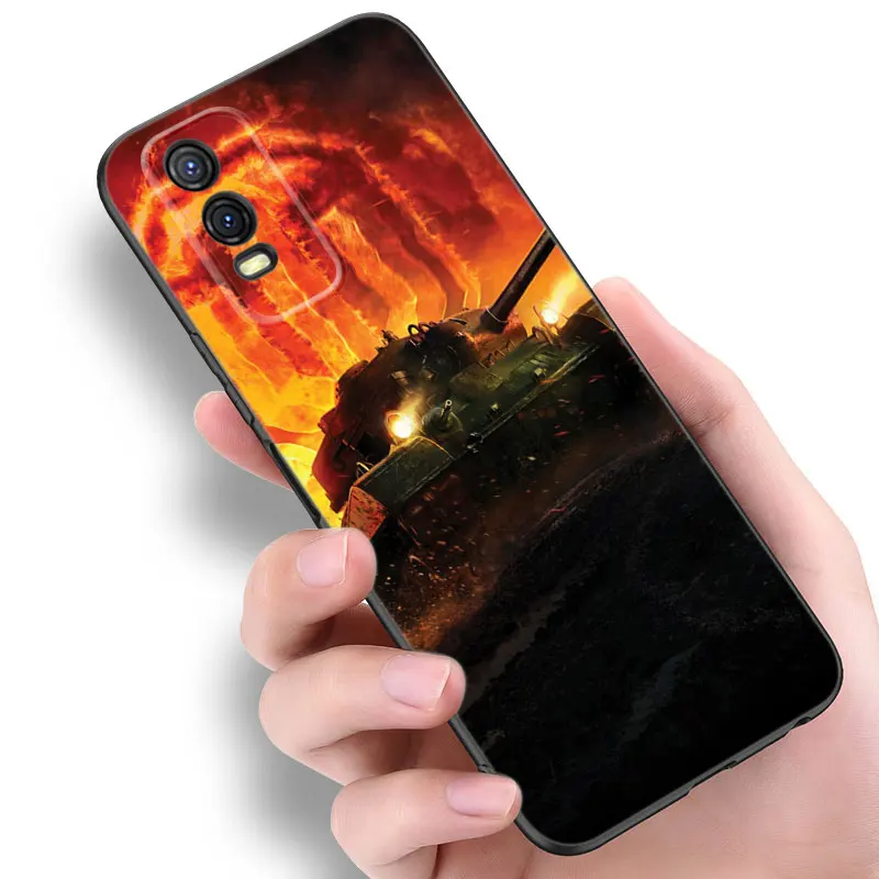 World Of Tanks Silicone Phone Case For V27 V30 Pro V29e Y27 Y55 Y78 5G Y02S Y15S Y17S Y21S Y33S Y76S Y16 Y22 Y35 Y36