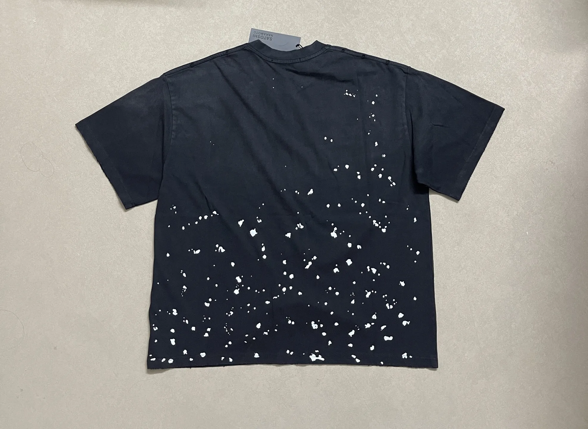 Washed Hole Satoshi Nakamoto Splashed ink letter printing T Shirt Men Women High Quality Tee Tops T-Shirt