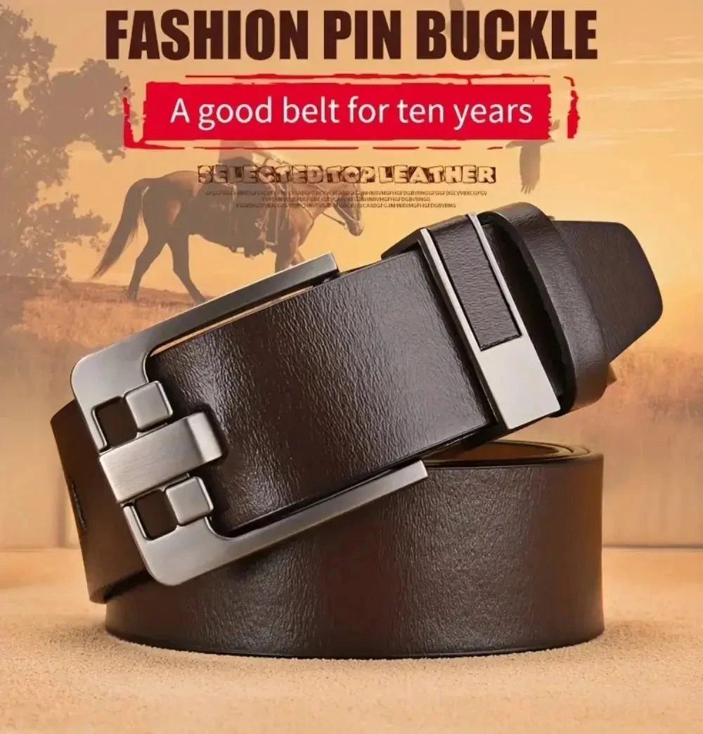 Echtes Leder Für männer Hohe Qualität Schnalle Jeans Rindsleder Casual Gürtel Business Cowboy Bund Männlichen Mode Designer 2024New – Detail 4