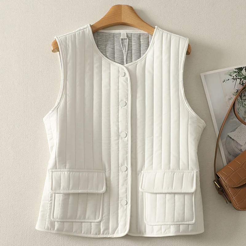 Faionable جولة Ne Svel سترة المرأة Jaet مخطط زر واحد الخريف الشتاء جديد Sle تنوعا تخفيف القطن... #2