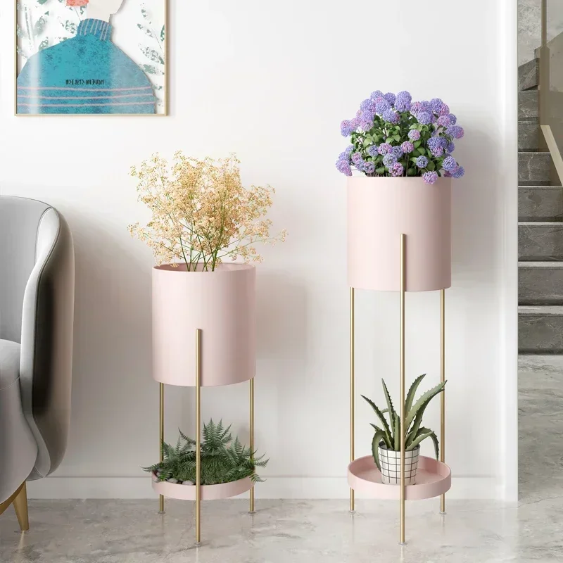 

A Quality Nordic Light Luxury Indoor Flower Rack Fashionably Creative Stand for Living Room Plants Simple Floor Balcony Shelf