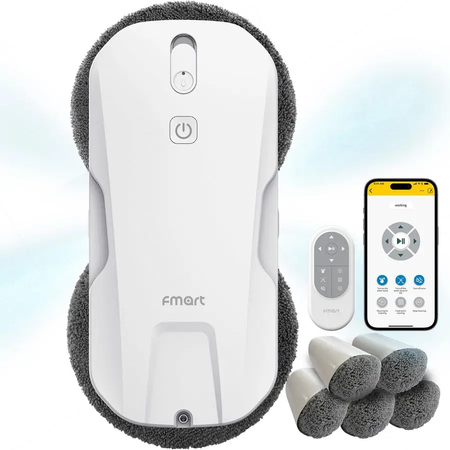 روبوت تنظيف النوافذ T11، رذاذ الماء التلقائي 4 اتجاهات، شفط قوي 5300 باسكال، تنظيف عالي السرعة، lt60dB UltraQuiet، نافذة رفيعة 60 مم #1