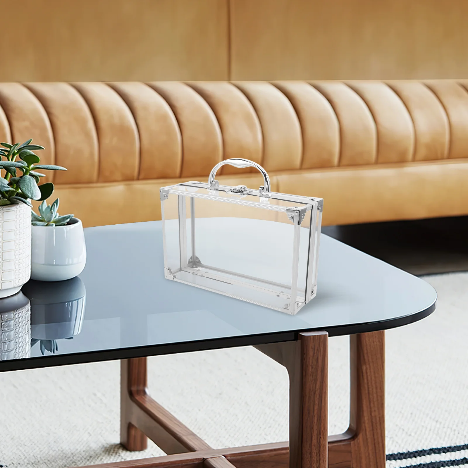 

Transparent Book Case With Handle Clear Storage Container Waterproof For Textbooks Documents Portable Organizer Box Book