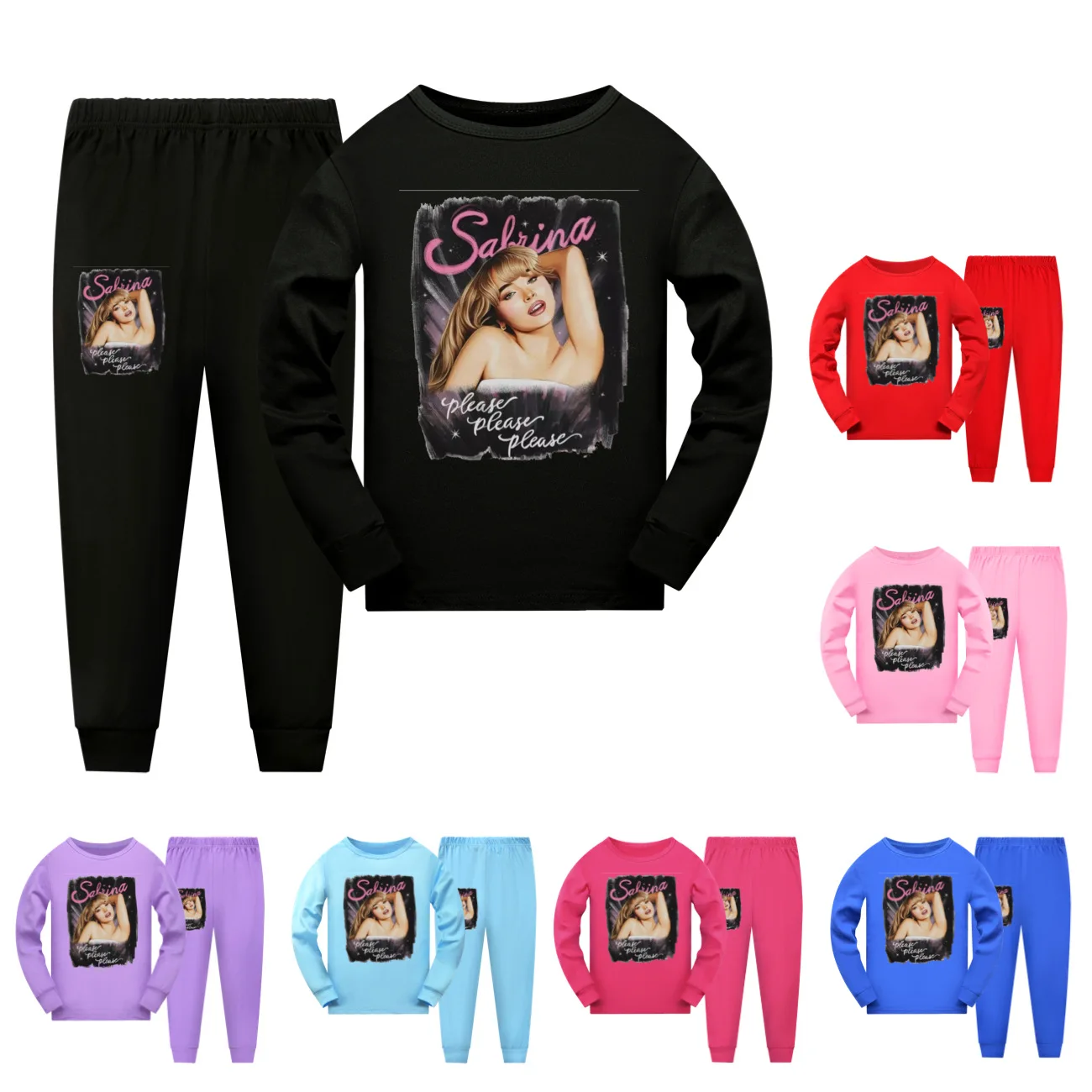 

Newest Sabrina Carpenter Clothes Kids T-shirt Sweatpants 2pcs Set Baby Girls Long Sleeve Pajama Sets Boys Spring Sleepwear3765