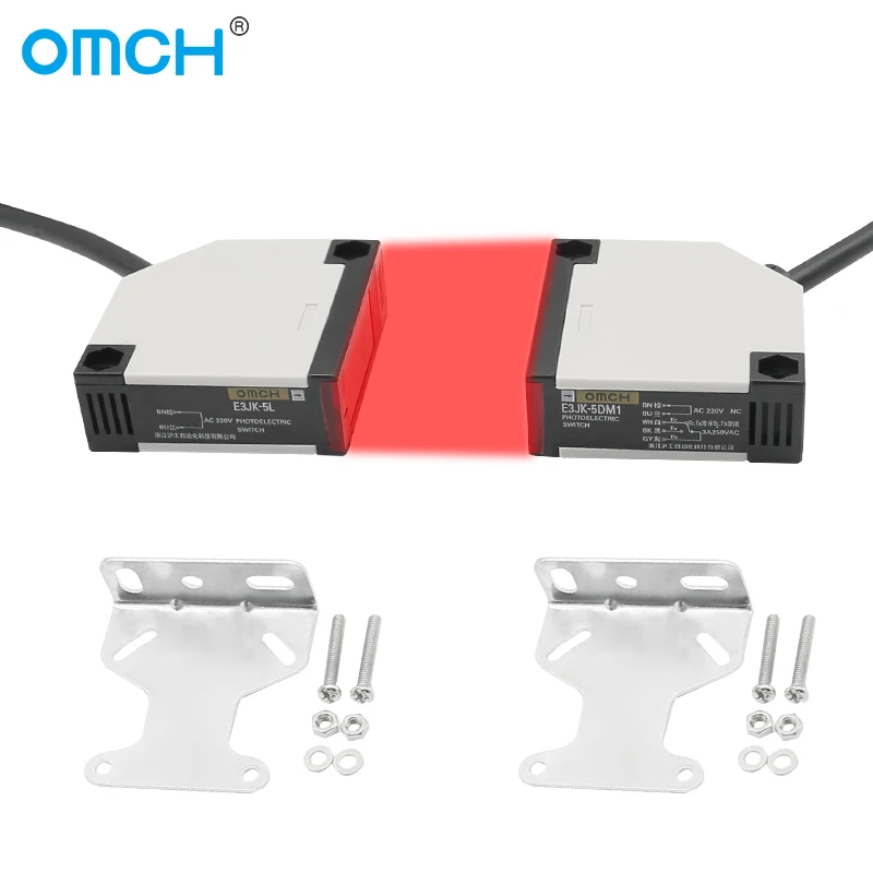 OMCH Long Distance Laser Opposite Photoelectric Sensors E3F-5DM Detection Range 5m Proximity Switch