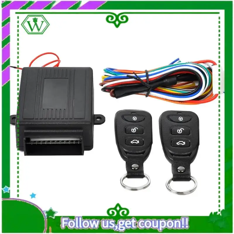 

AC34-12V Universal Car Auto Remote Central Kit Door Lock Locking Vehicle Keyless Entry System With 2 Remote Control Replacement
