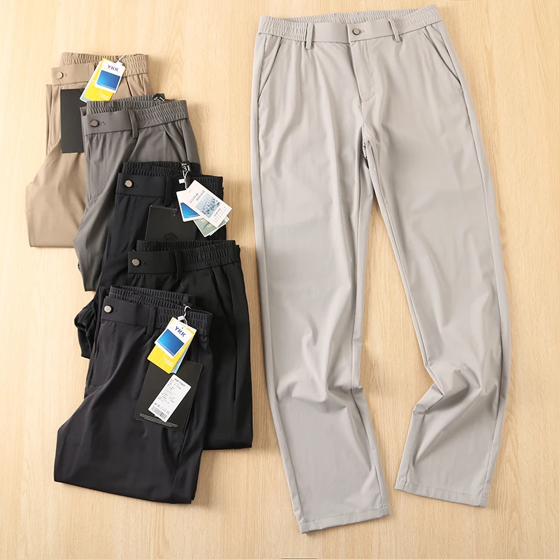 

Magic Elastic Ice Silk Pants Thin Busin Commuting Summer Men's Lightweight Qui Dry Breathable Straight Casual Long Trousers