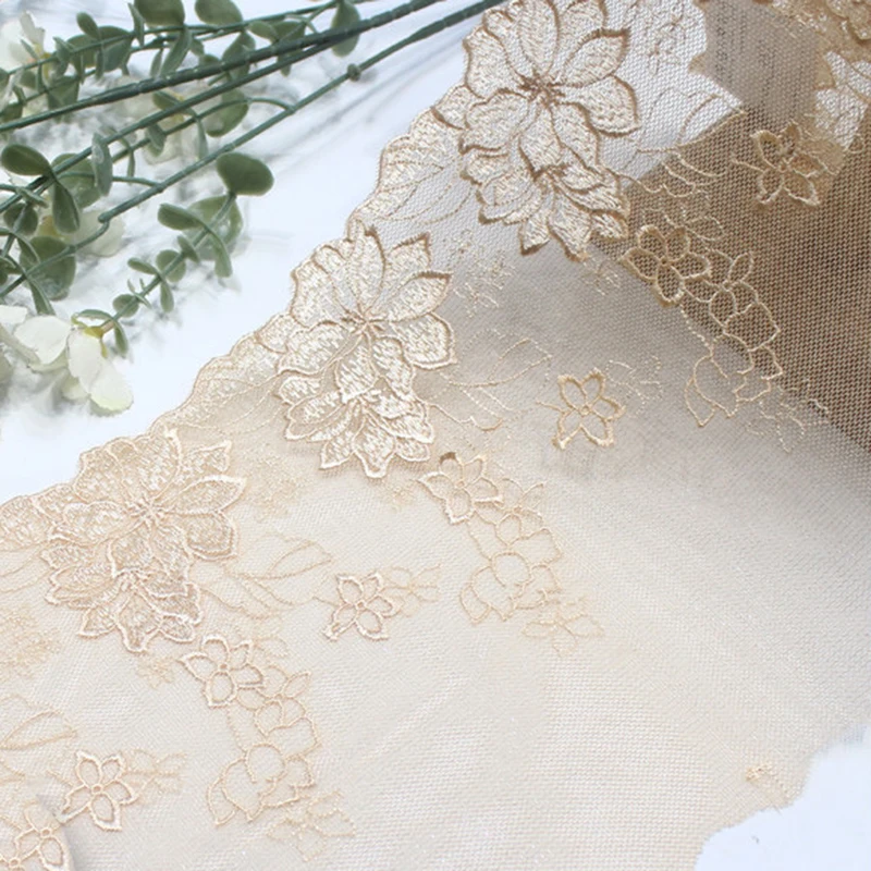 29Yards Floral Shinny Embroidery Embroidered Lace Trim Trimmings For Sewing Lingerie Underwear Bra Dress Scarf Fabric