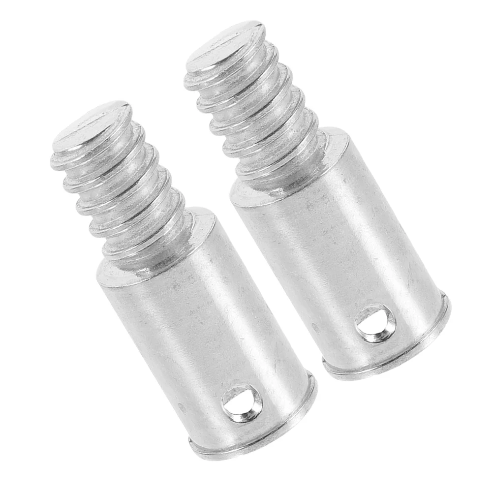 2 Pcs Aluminum Alloy Threaded Headgear Broom Handle Tips Extension Pole End Mop Adapter Attachments Stick Replacement