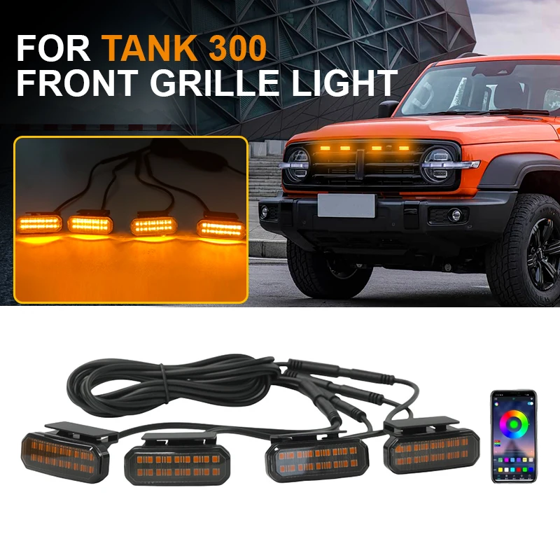 

18LED Front Grille Light FOR TANK 300 Car Daytime Running Light Wheel Eyebrow Lamp For Pickup Offroad 12V