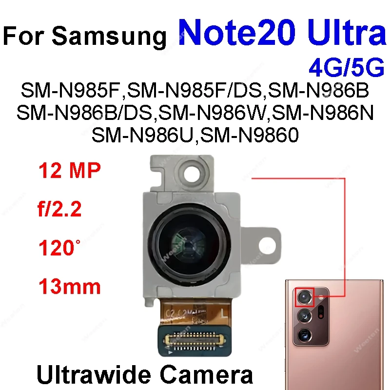 Back Camera Module use For Samsung Galaxy Note20 Ultra 5G SM-N980 N981 N985 N986 Small Front Camera Flex cable Accessory Parts image 5