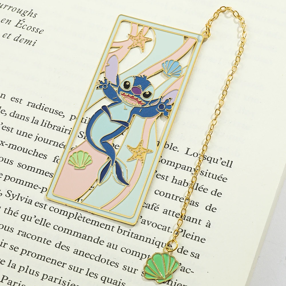 Cute Stitch Surf Edition Bookmark Cartoon Anime Fans Gifts Metal Book Marks Holiday Gifts From Parents to Children