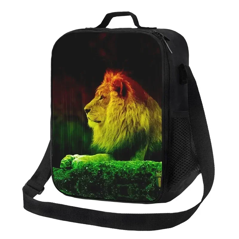 Jamaica Rastafarian Reggae Rasta Lion Insulated Lunch Bag for Women Jamaican Proud Thermal Cooler Lunch Box Office Picnic Travel