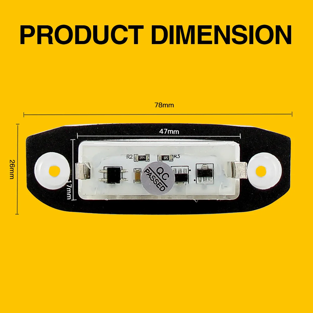 2 قطعة LED اكسسوارات السيارات لوحة ترخيص ضوء لفولفو S80 XC90 S40 V60 XC60 S60 C70 XC70 V70 عدد مصباح أبيض 6000K Canbus 12 فولت #2