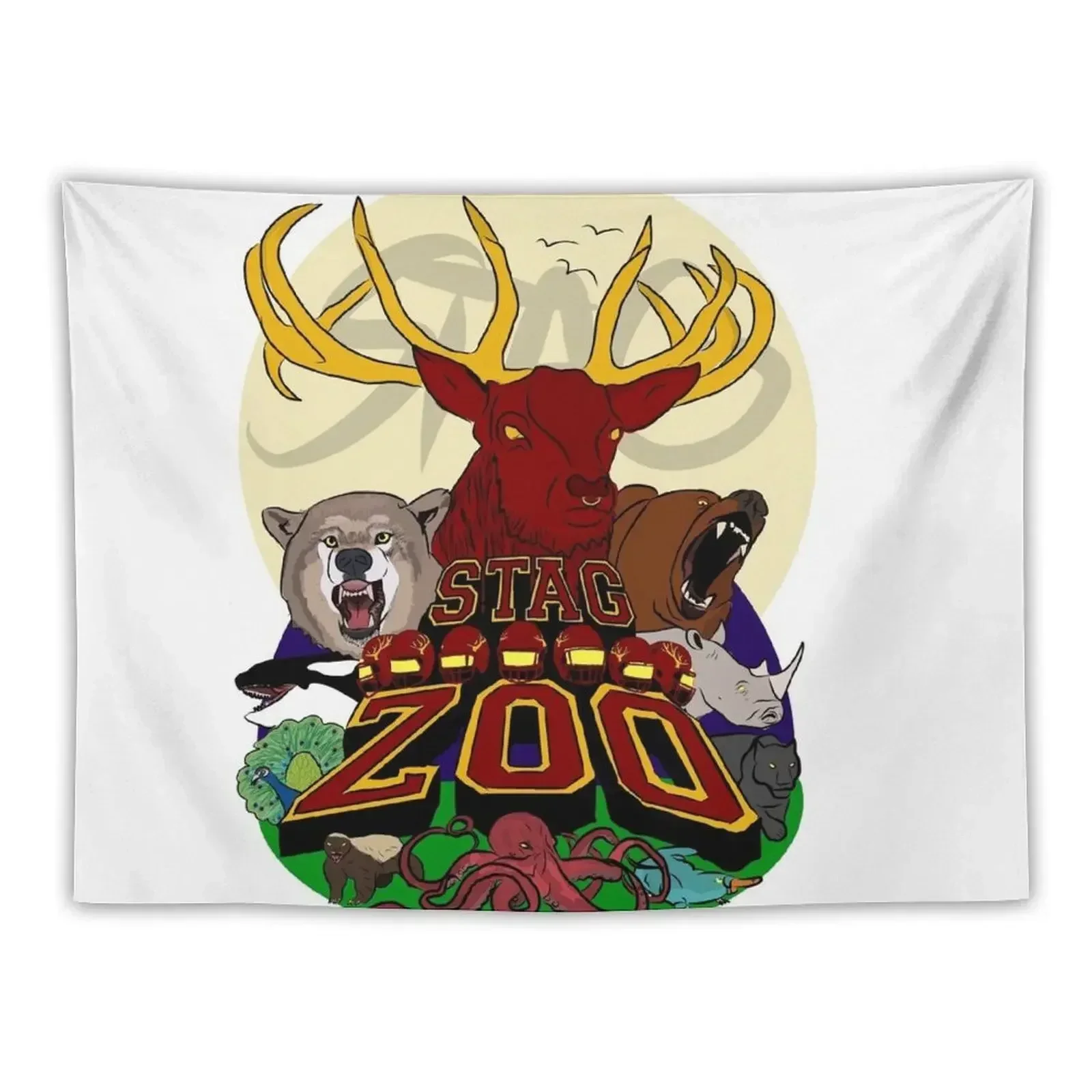 Stag Zoo Tapestry House Decoration Mushroom Custom Tapestry