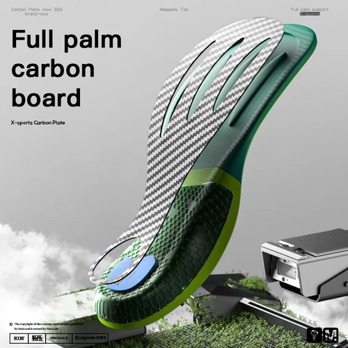 Imagen 2 del producto Maigaole Racing Plantilla para correr Maratón Examen físico Placa de carbono real de longitud completa Mejora de carrera con rebote de velocidad